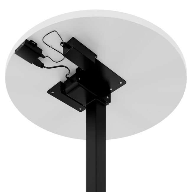 OPTIMA UP Besprechungstisch | Ø 800 mm, rund, elektrisch höhenverstellbar, Weiß