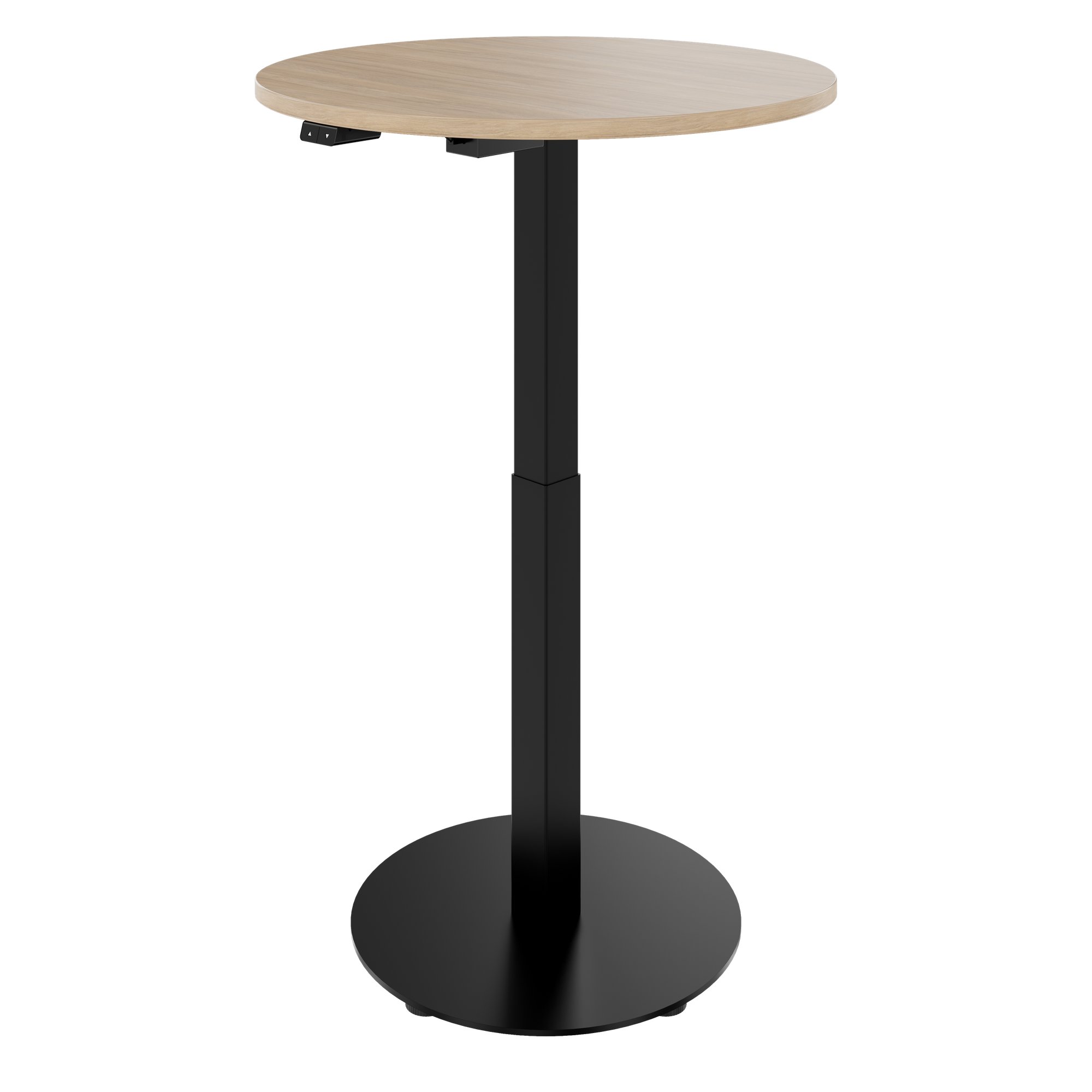 OPTIMA Up meeting table | Ø 800 mm, round, electrically height adjustable, amber oak - 3 Main Image