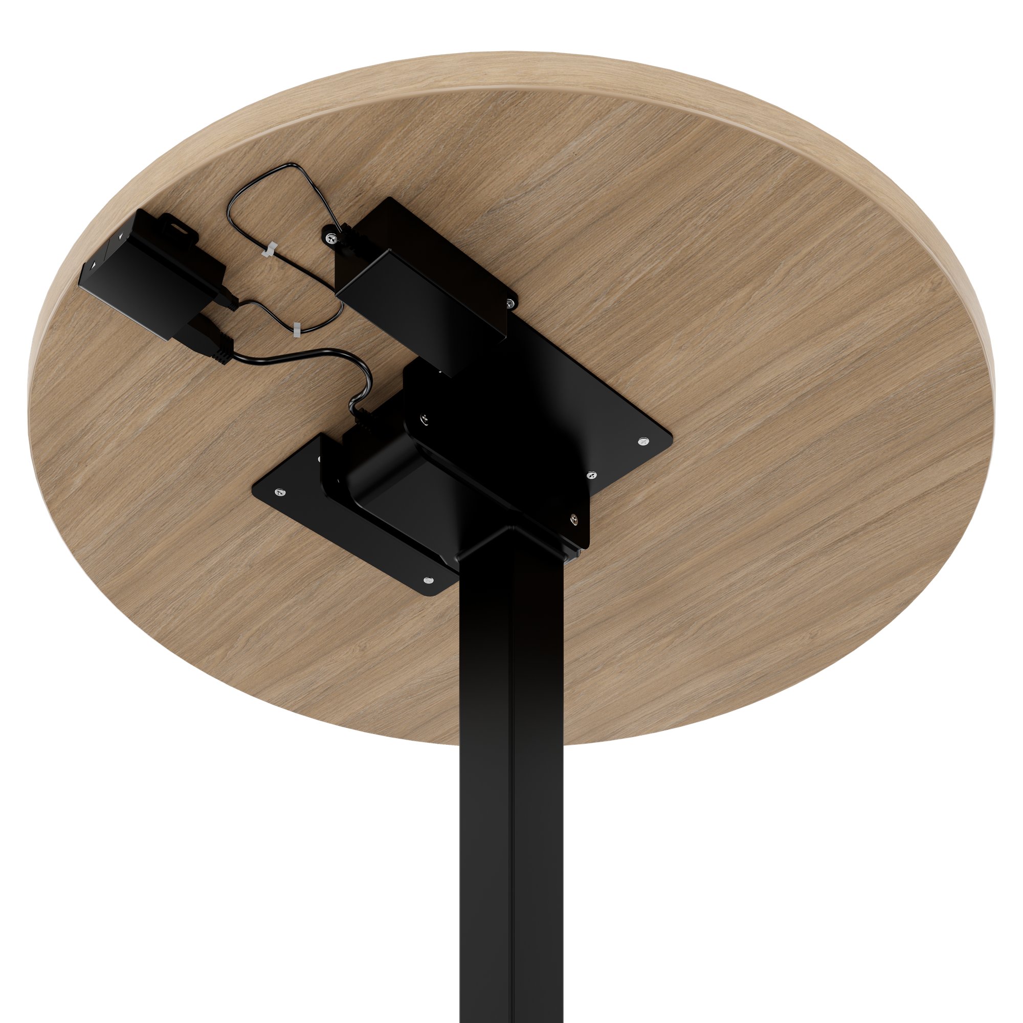 OPTIMA Up meeting table | Ø 800 mm, round, electrically height adjustable, amber oak - 4 Main Image