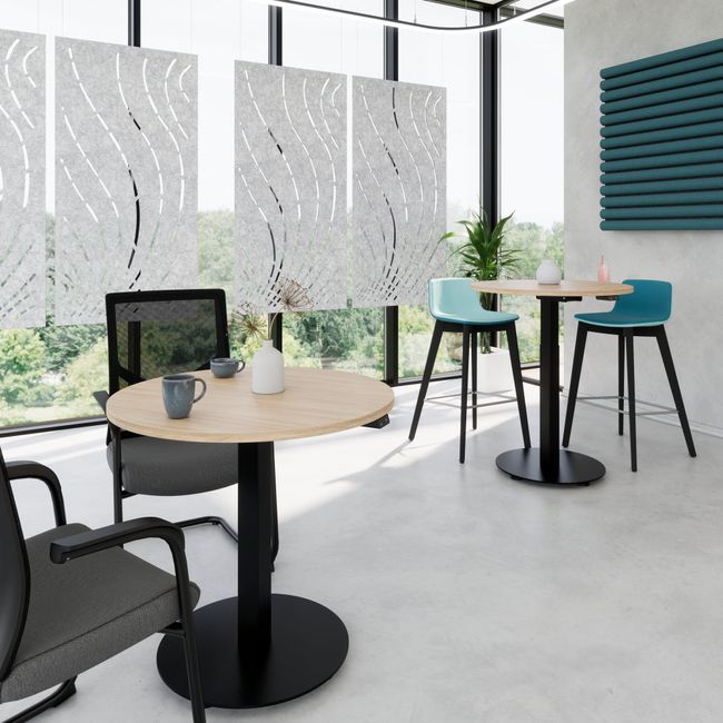 OPTIMA UP Besprechungstisch | Ø 800 mm, rund, elektrisch höhenverstellbar, Bernsteineiche OPTIMA UP Besprechungstisch | Ø 800 mm, rund, elektrisch höhenverstellbar, Bernsteineiche