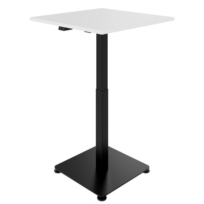 OPTIMA UP Besprechungstisch | 800 x 800 mm, elektrisch höhenverstellbar, Weiß