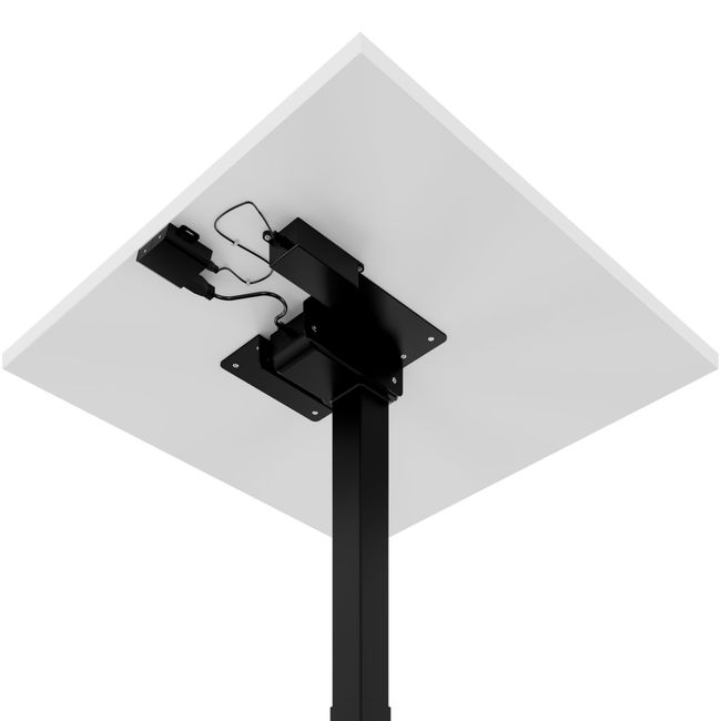 OPTIMA UP Besprechungstisch | 800 x 800 mm, elektrisch höhenverstellbar, Weiß