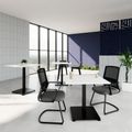 OPTIMA Up meeting table | 800 x 800 mm, electrically height adjustable, white - 2 Thumbnail Image