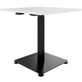 OPTIMA UP Besprechungstisch | 800 x 800 mm, elektrisch höhenverstellbar, Weiß