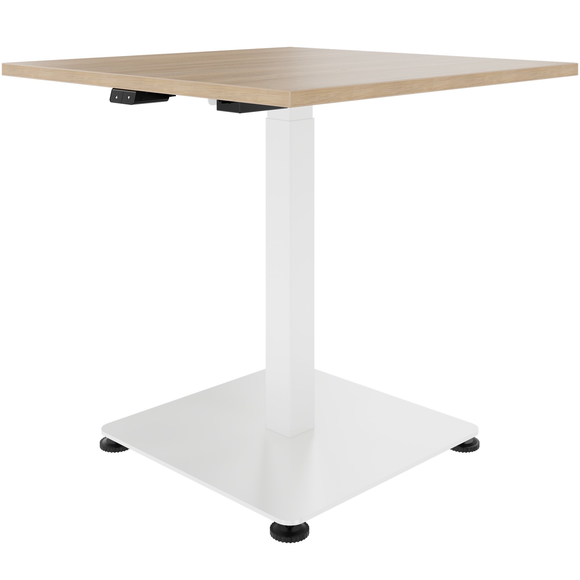 OPTIMA Up meeting table | 800 x 800 mm, electrically height adjustable, amber oak - 1 Main Image