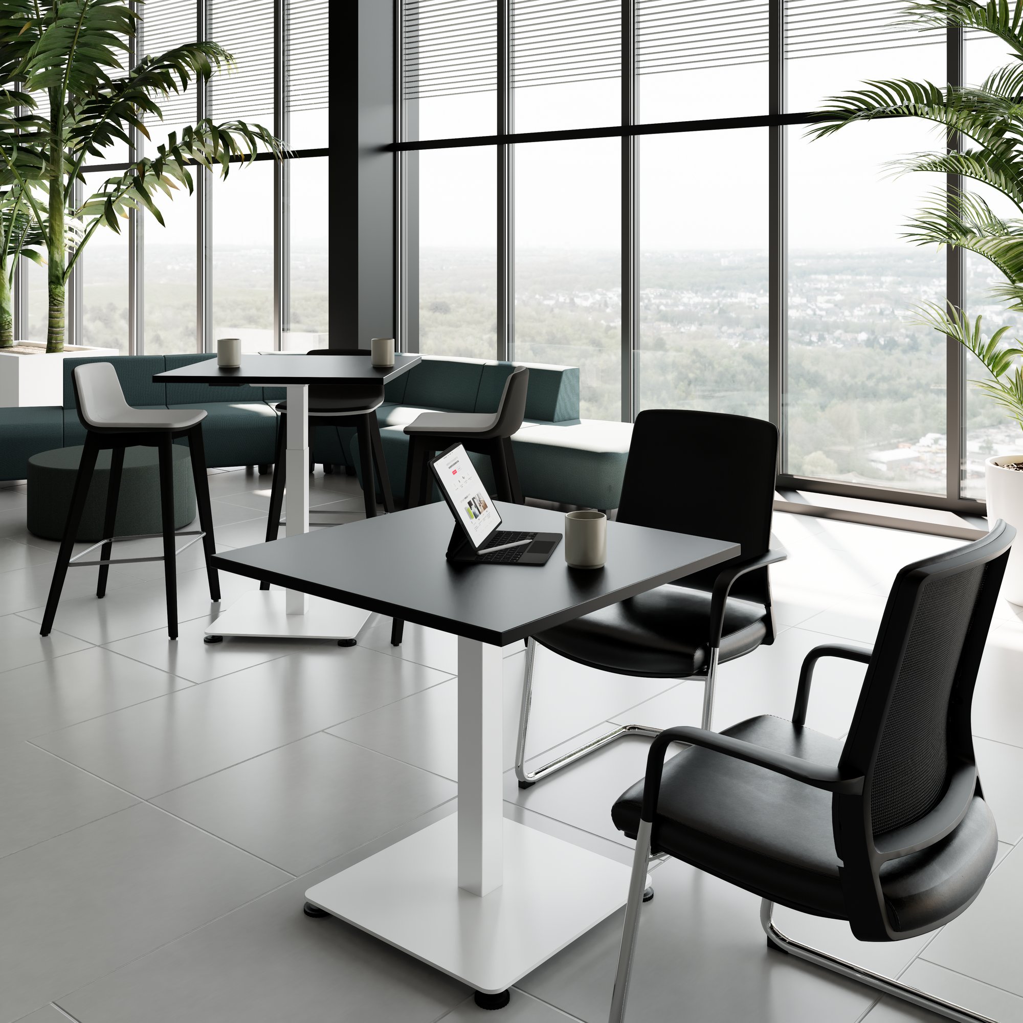 OPTIMA Up meeting table | 800 x 800 mm, electrically height adjustable, black - 9 Main Image