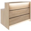 NOVUM Empfangstheke | 800 - 1600 mm, Multicolor-LED-Beleuchtung, Bernsteineiche NOVUM Empfangstheke | 800 - 1600 mm, Multicolor-LED-Beleuchtung, Bernsteineiche
