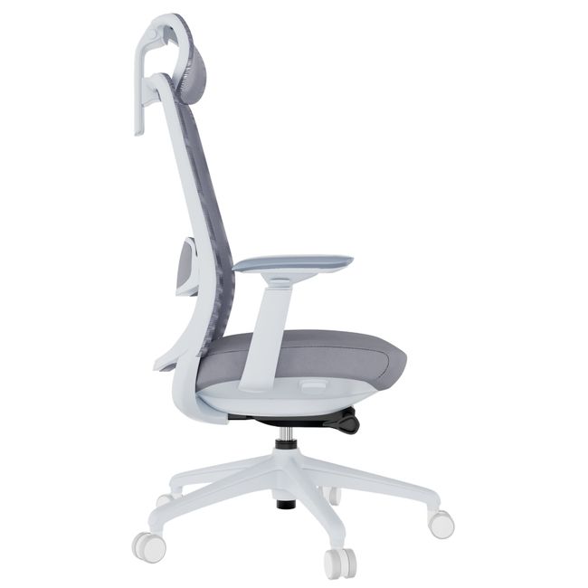 SMART ADJUST NET Bürodrehstuhl | Synchronmechanik, 4D-Armlehnen, Kopfstütze optional, Grau