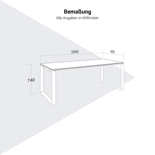 ART Schreibtisch | 2000 x 900 mm, Dunkelgrau ART Schreibtisch | 2000 x 900 mm, Dunkelgrau