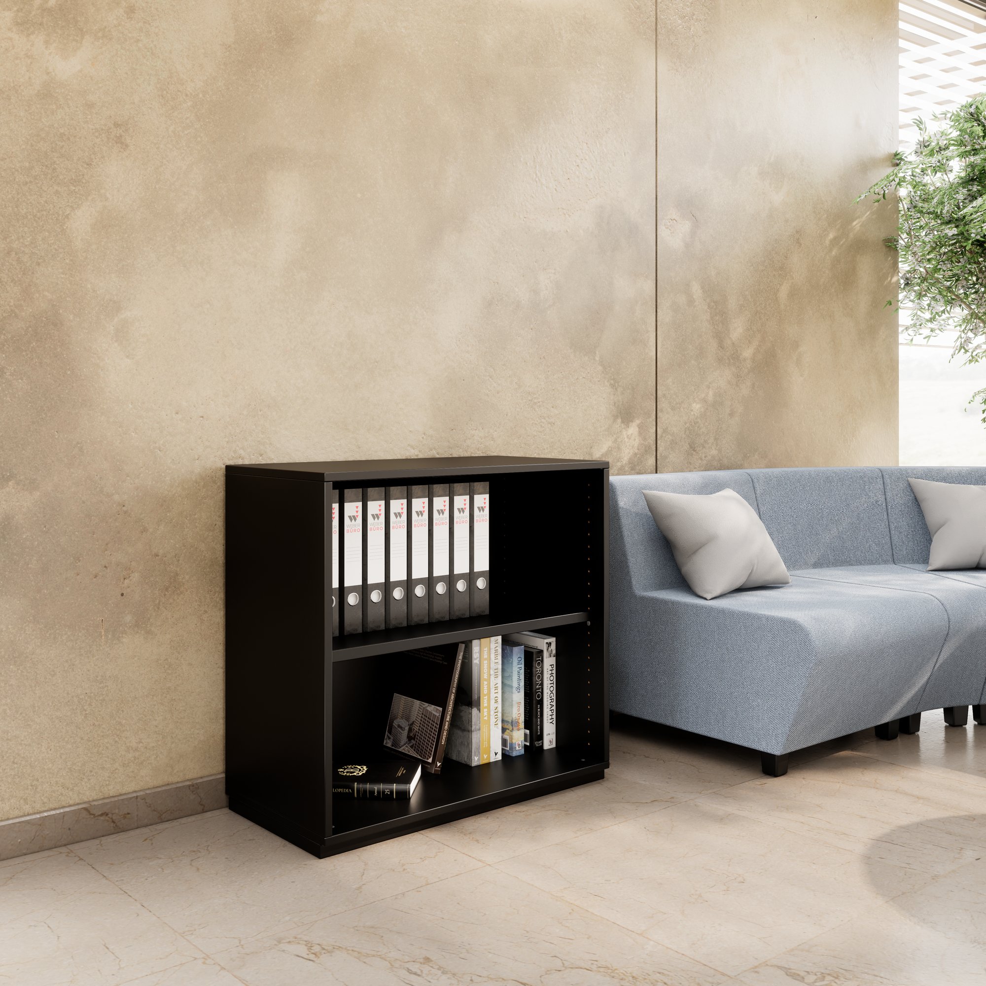PRO Armoire d'étagère | 2 oh, 400 - 1200 x 770 mm, noir - 12 Main Image