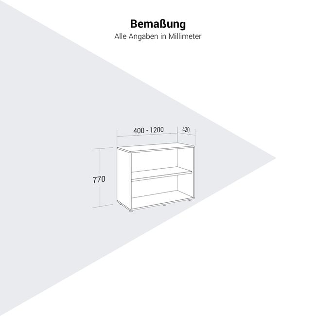 PRO Regalschrank | 2 OH, 400 - 1200 x 770 mm, Schwarz PRO Regalschrank | 2 OH, 400 - 1200 x 770 mm, Schwarz