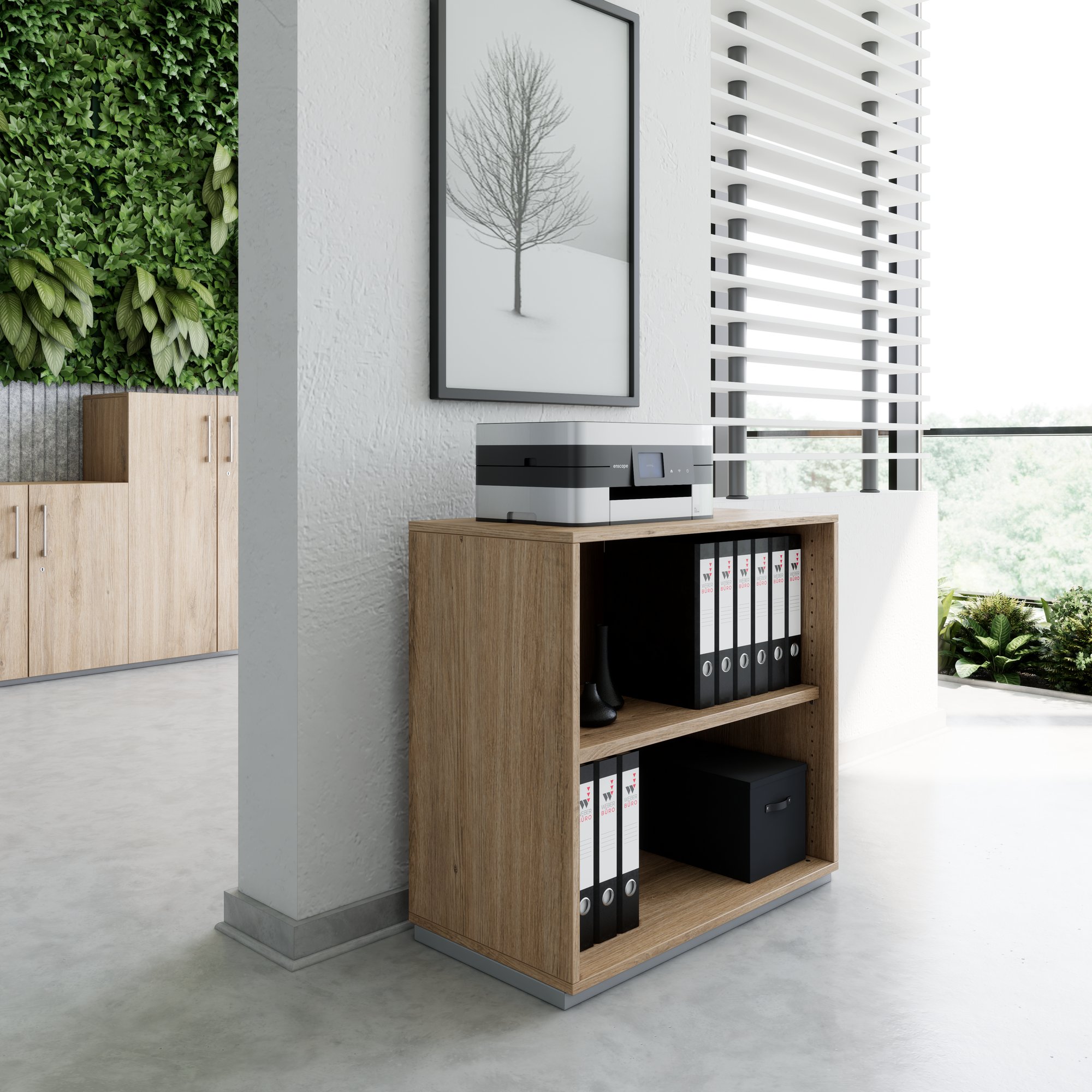 PRO Cabinet scaffale | 2 OH, 400 - 1200 x 770 mm, quercia naturale - 12 Main Image