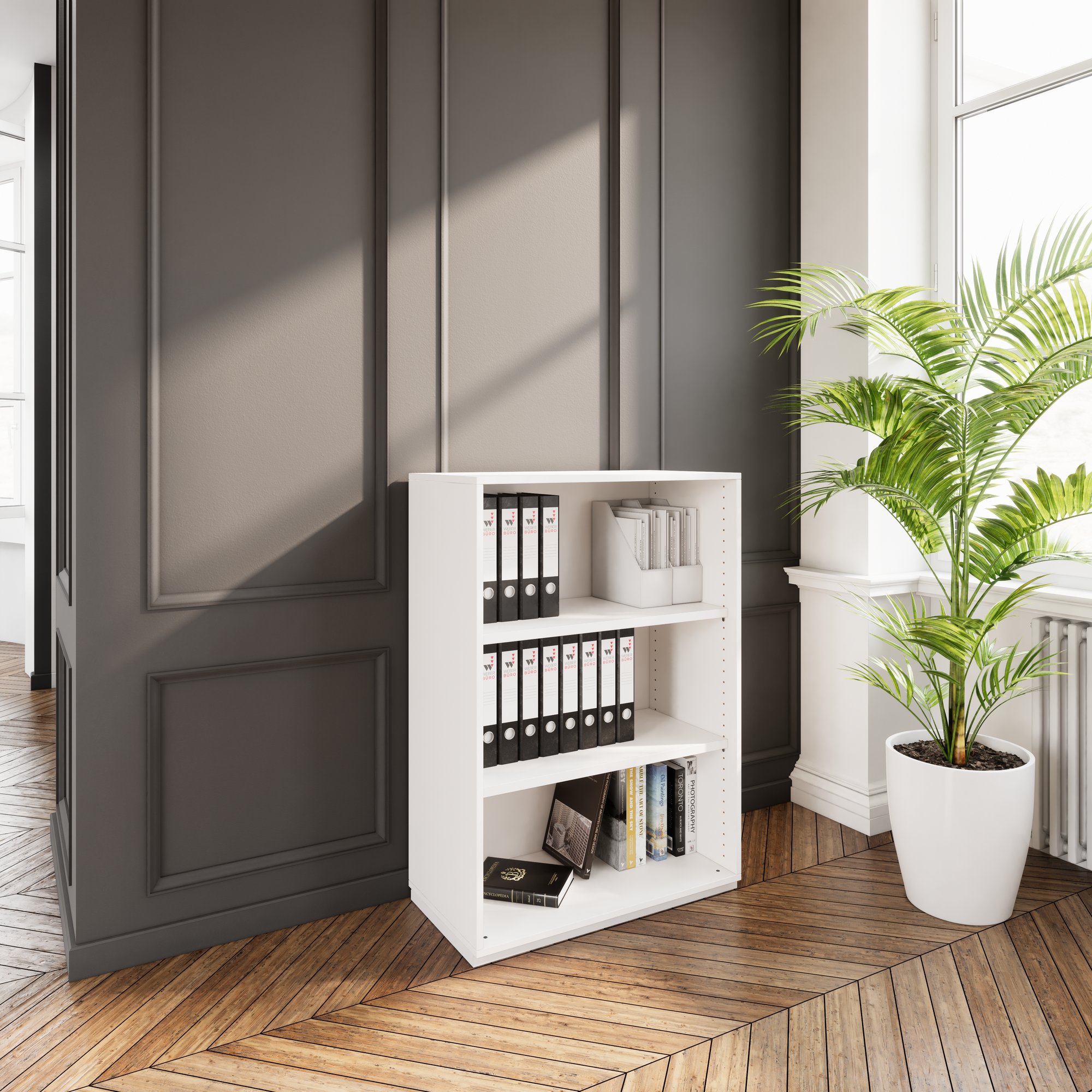 PRO Cabinet scaffale | 3 OH, 400 - 1200 x 1140 mm, bianco - 12 Main Image