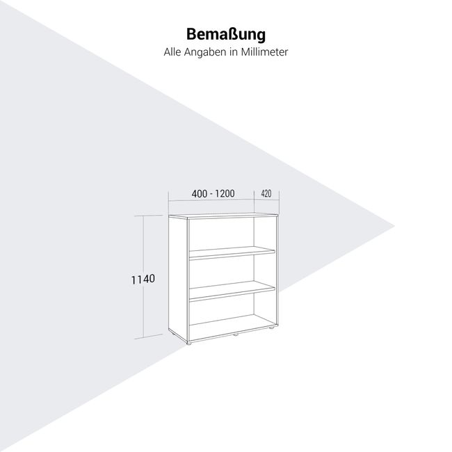 PRO Regalschrank | 3 OH, 400 - 1200 x 1140 mm, Graphit PRO Regalschrank | 3 OH, 400 - 1200 x 1140 mm, Graphit