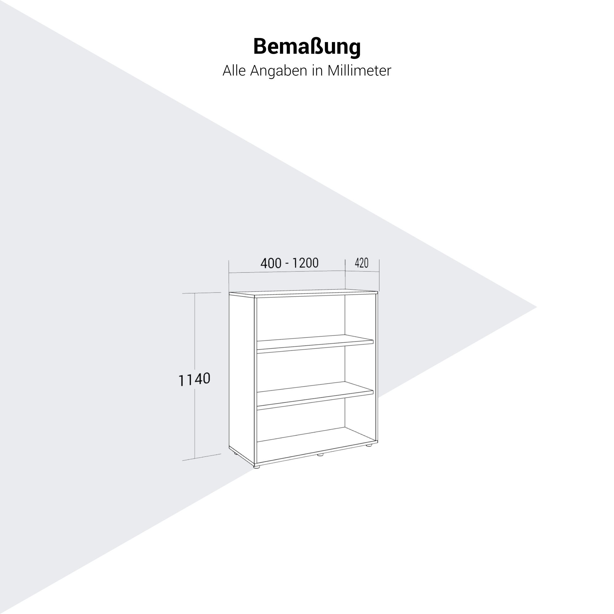 PRO Cabinet scaffale | 3 OH, 400 - 1200 x 1140 mm, nero - 11 Main Image