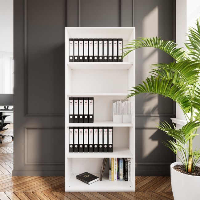 PRO Regalschrank | 5 OH, 400 - 1200 x 1880 mm, Weiß