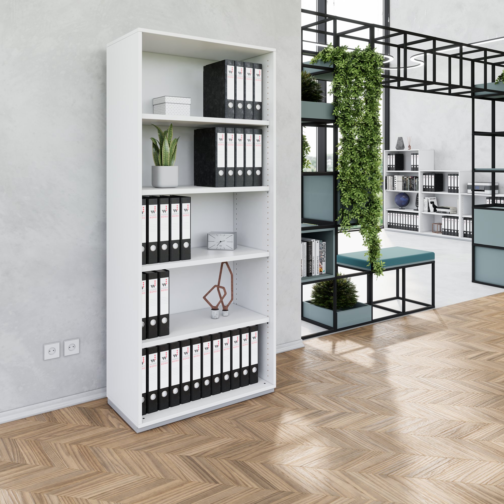 PRO Regalschrank | 5 OH, 400 - 1200 x 1880 mm, Grau - 12 Main Image