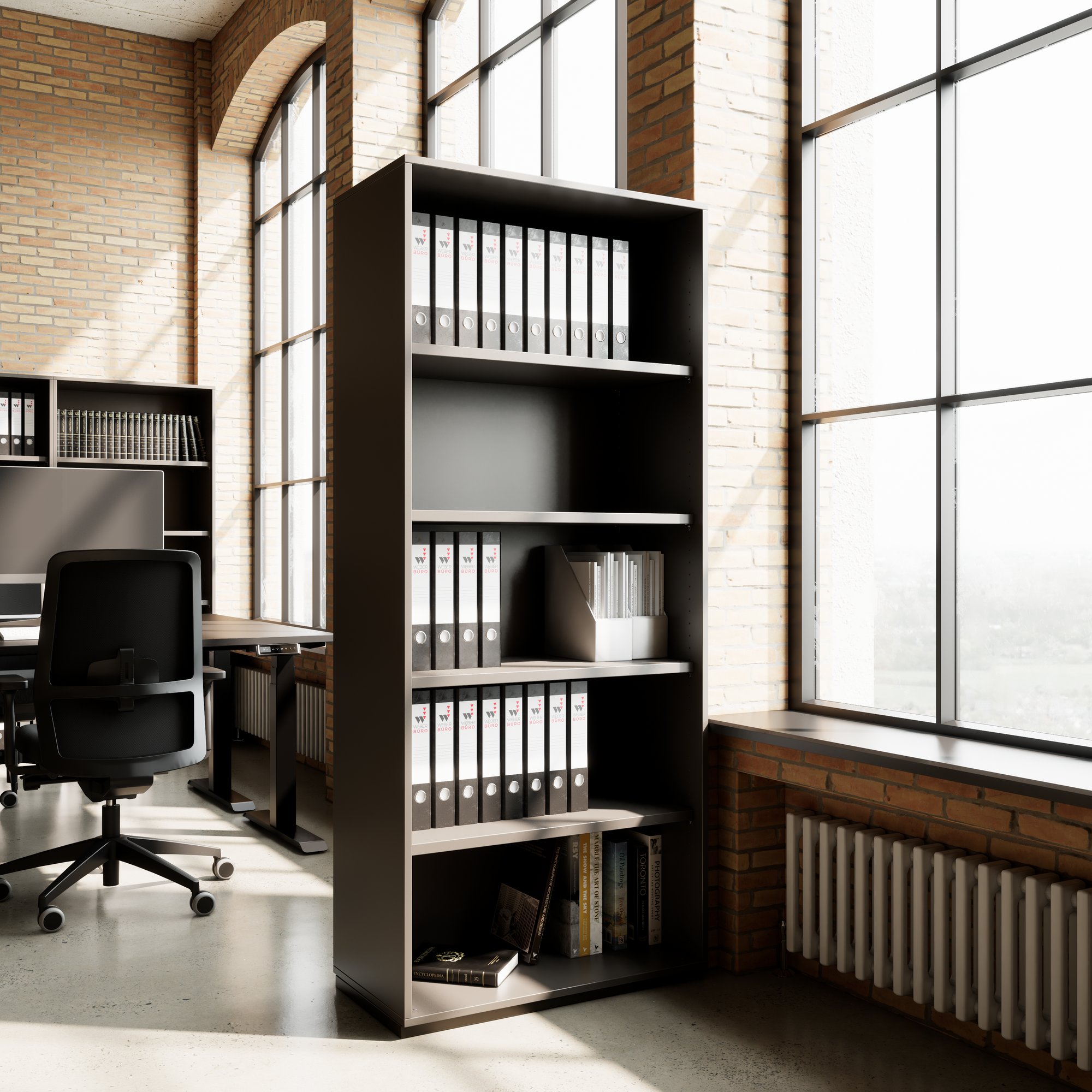 PRO Regalschrank | 5 OH, 400 - 1200 x 1880 mm, Graphit - 3 Main Image