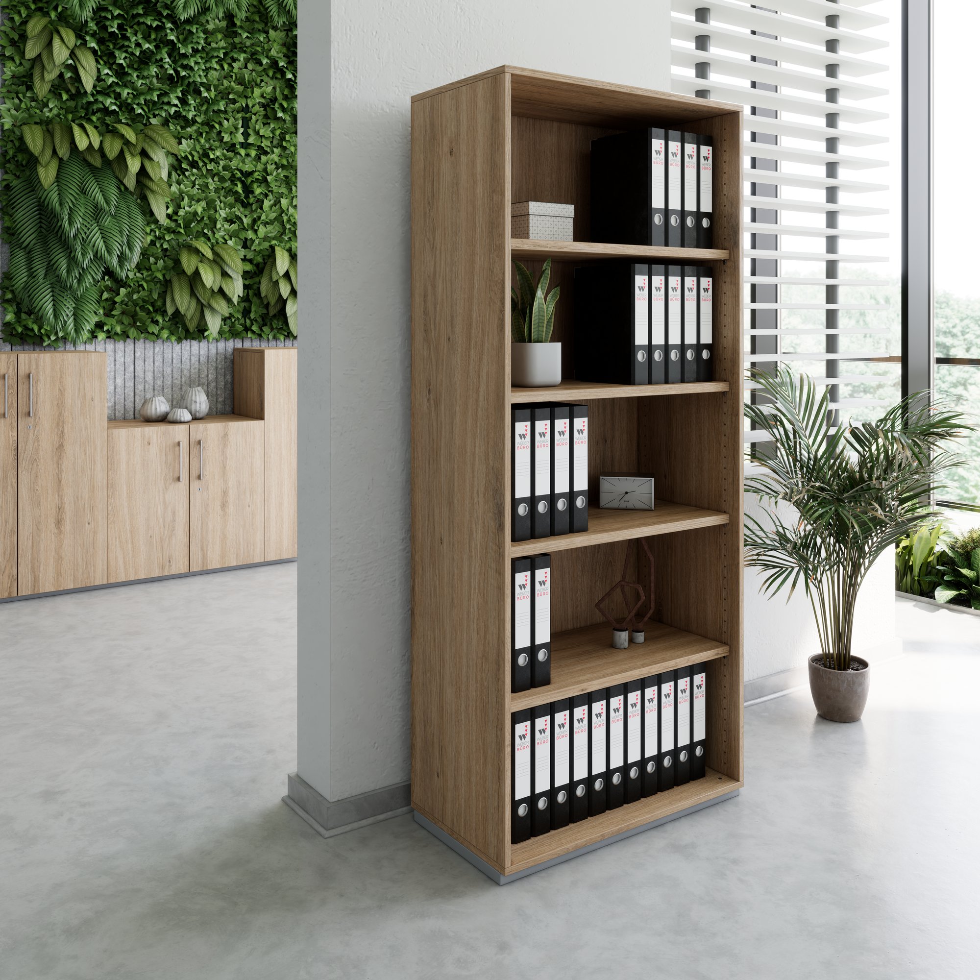 PRO Regalschrank | 5 OH, 400 - 1200 x 1880 mm, Natureiche - 12 Main Image