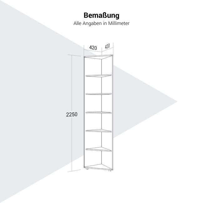 PRO Eckregal | 6 OH, 420 x 2250 mm PRO Eckregal | 6 OH, 420 x 2250 mm