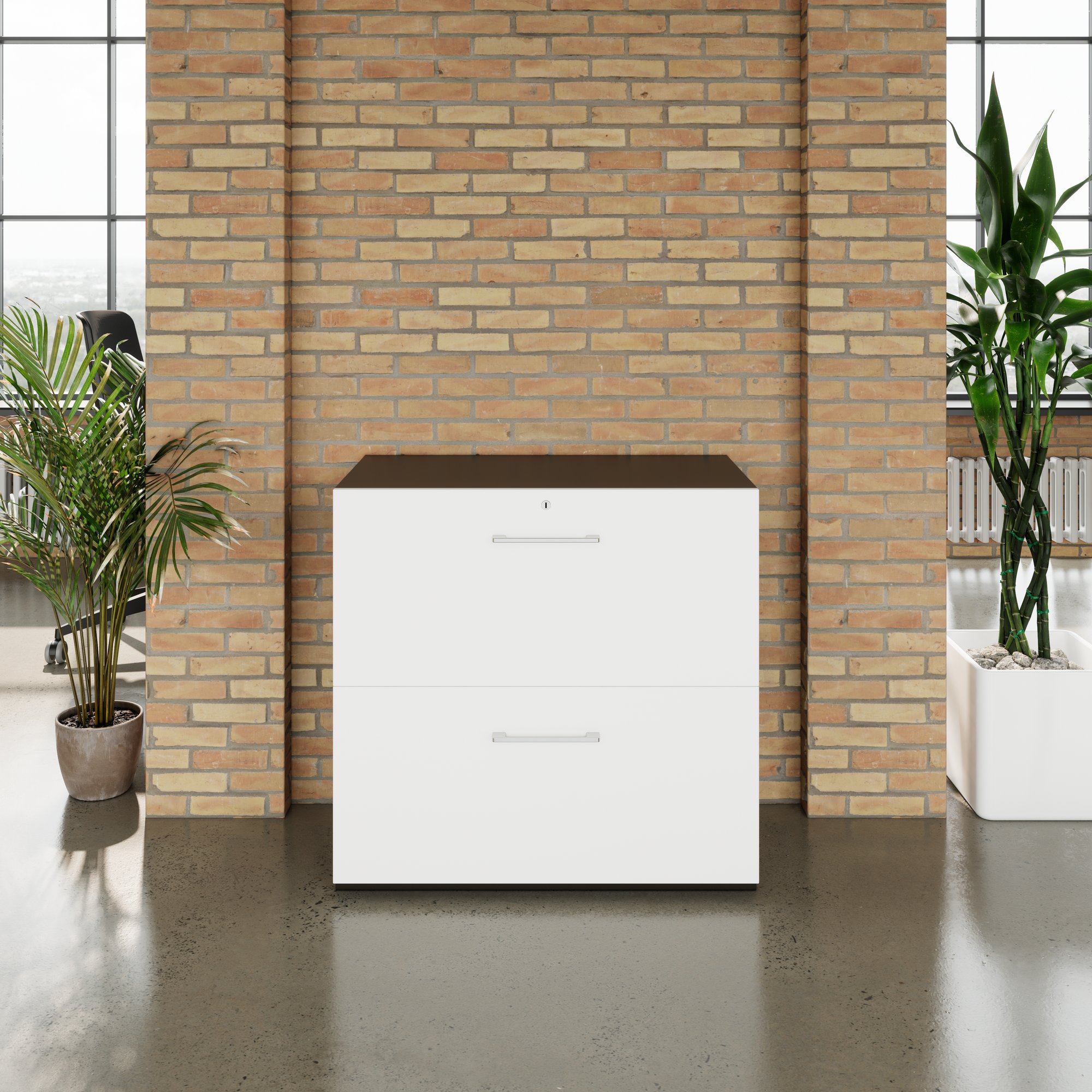 PRO Topping Register Gabinet | 2 OH, 800 x 770 mm, corpus incollato, grafite / bianco - 13 Main Image