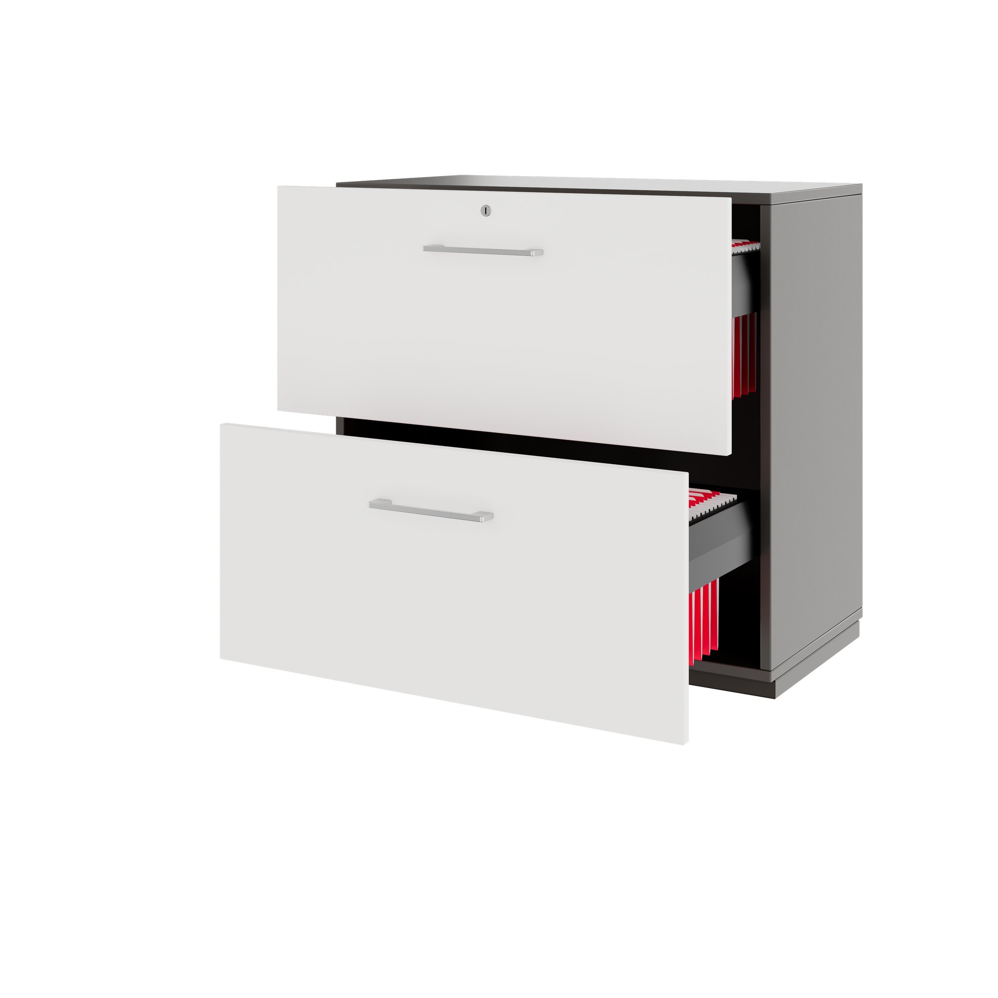 PRO Topping Register Gabinet | 2 OH, 800 x 770 mm, corpus incollato, grafite / bianco - 4 Main Image