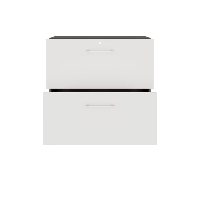 PRO Hängeregisterschrank | 2 OH, 800 x 770 mm, verleimter Korpus, Graphit / Weiß