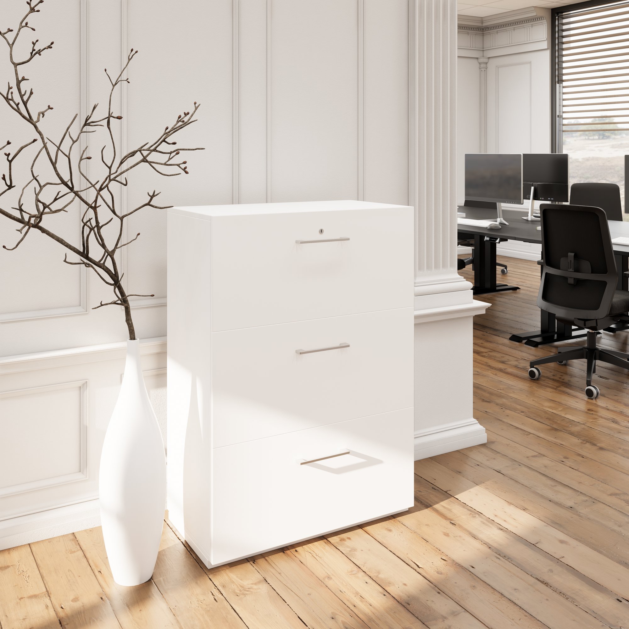 PRO Topping Register Gabinet | 3 OH, 800 x 1140 mm, corpus incollato, bianco - 13 Main Image