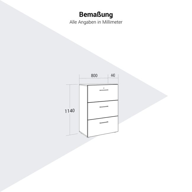 PRO Hängeregisterschrank | 3 OH, 800 x 1140 mm, verleimter Korpus, Weiß PRO Hängeregisterschrank | 3 OH, 800 x 1140 mm, verleimter Korpus, Weiß