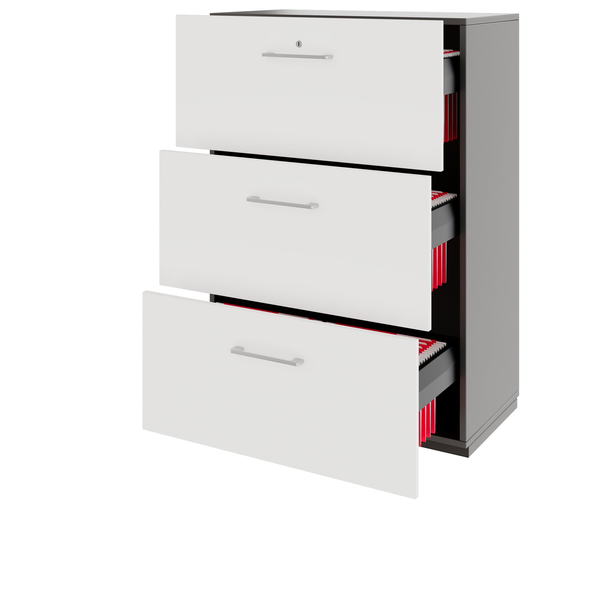 PRO Topping Register Gabinet | 3 OH, 800 x 1140 mm, corpus incollato, grafite / bianco - 5 Main Image