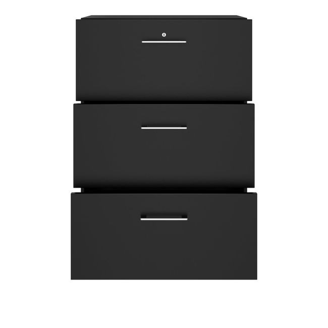 PRO Hängeregisterschrank | 3 OH, 800 x 1140 mm, verleimter Korpus, Schwarz