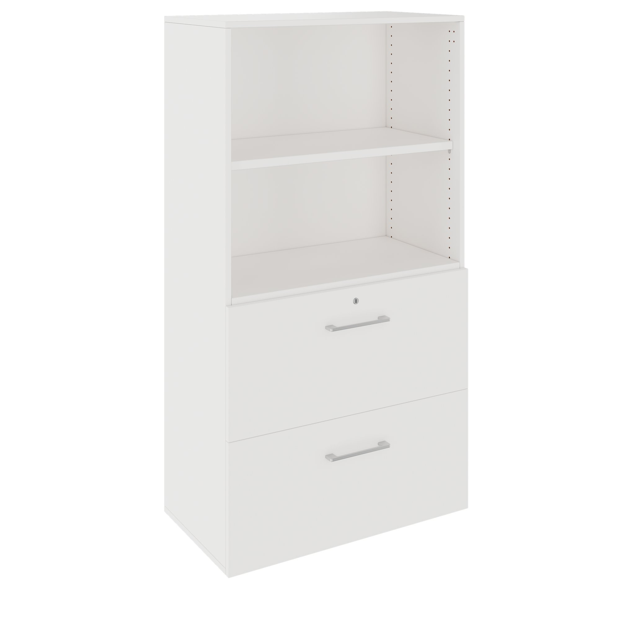 PRO Topping Register Gabinet | 4 OH, 800 x 1510 mm, corpus incollato, con scaffale, bianco - 1 Main Image