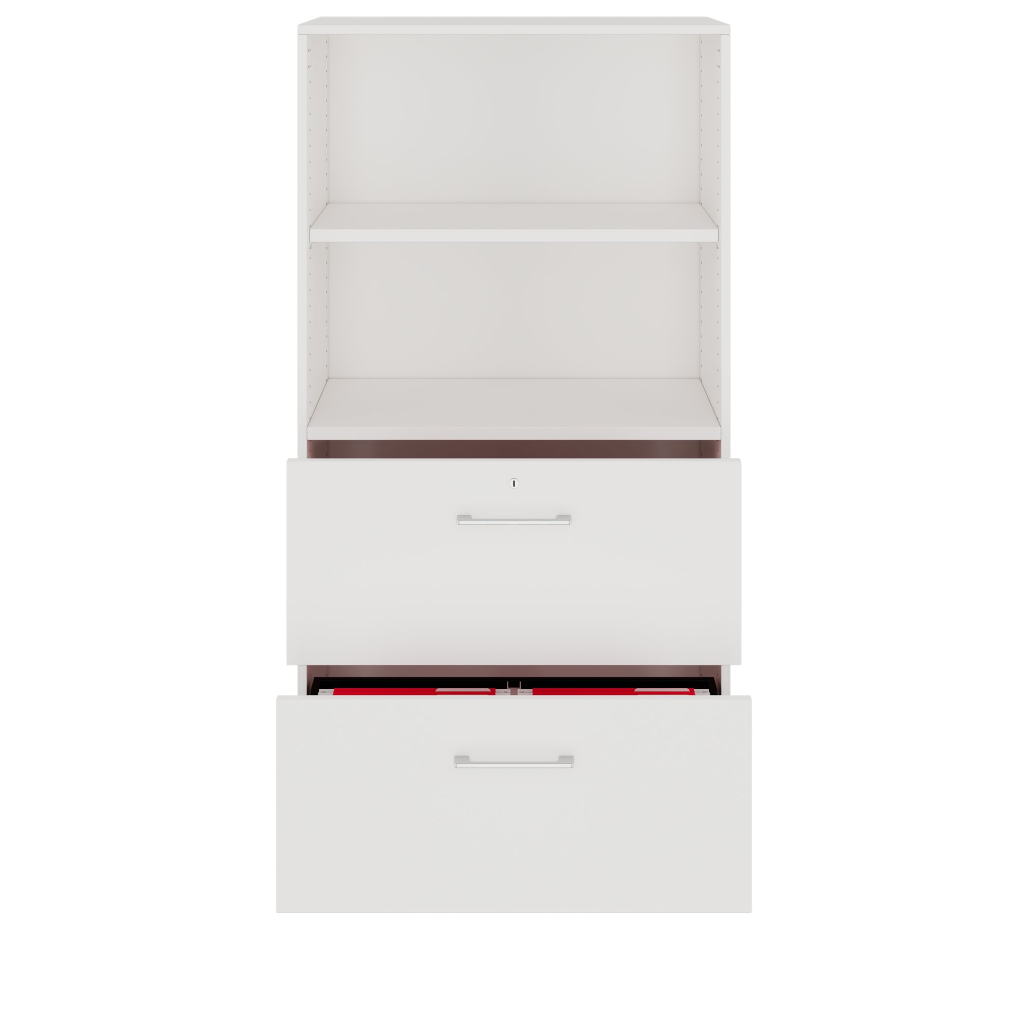 PRO Topping Register Gabinet | 4 OH, 800 x 1510 mm, corpus incollato, con scaffale, bianco - 3 Main Image