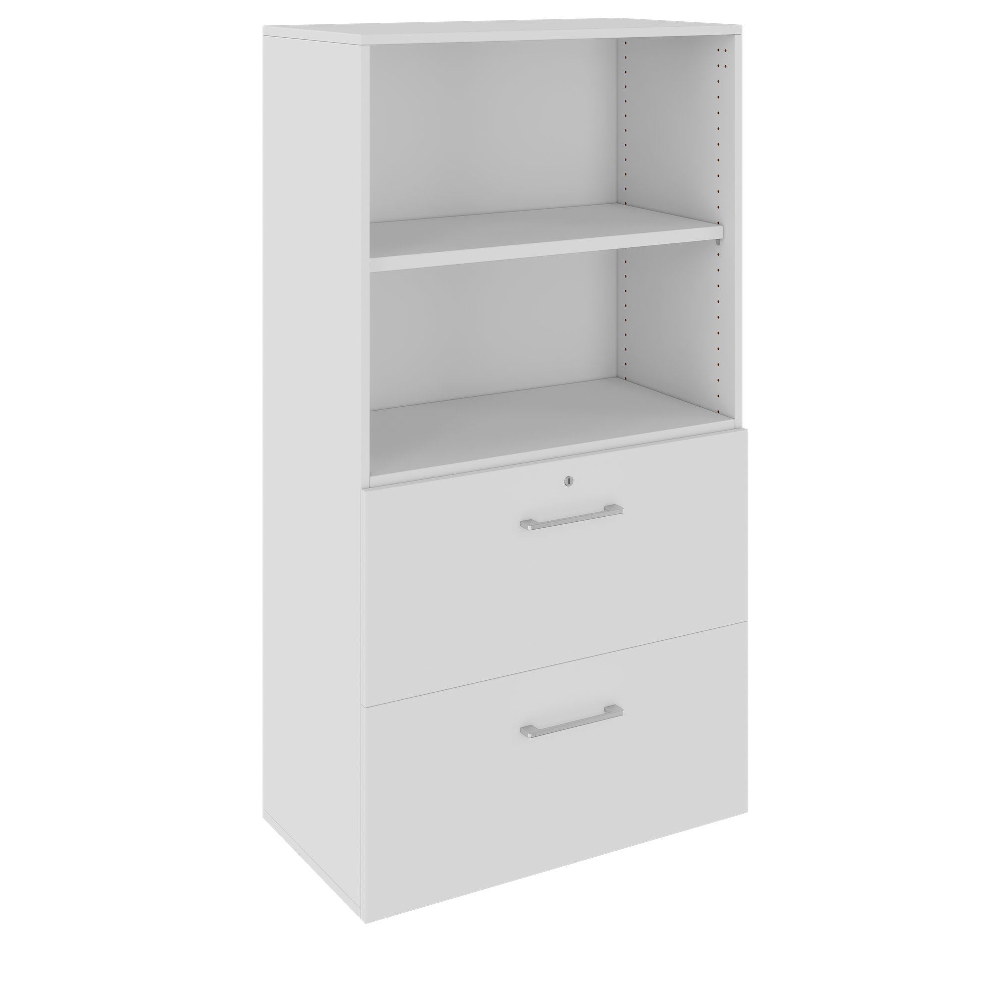 PRO Topping Register Gabinet | 4 OH, 800 x 1510 mm, corpus incollato, con scaffale, grigio - 1 Main Image