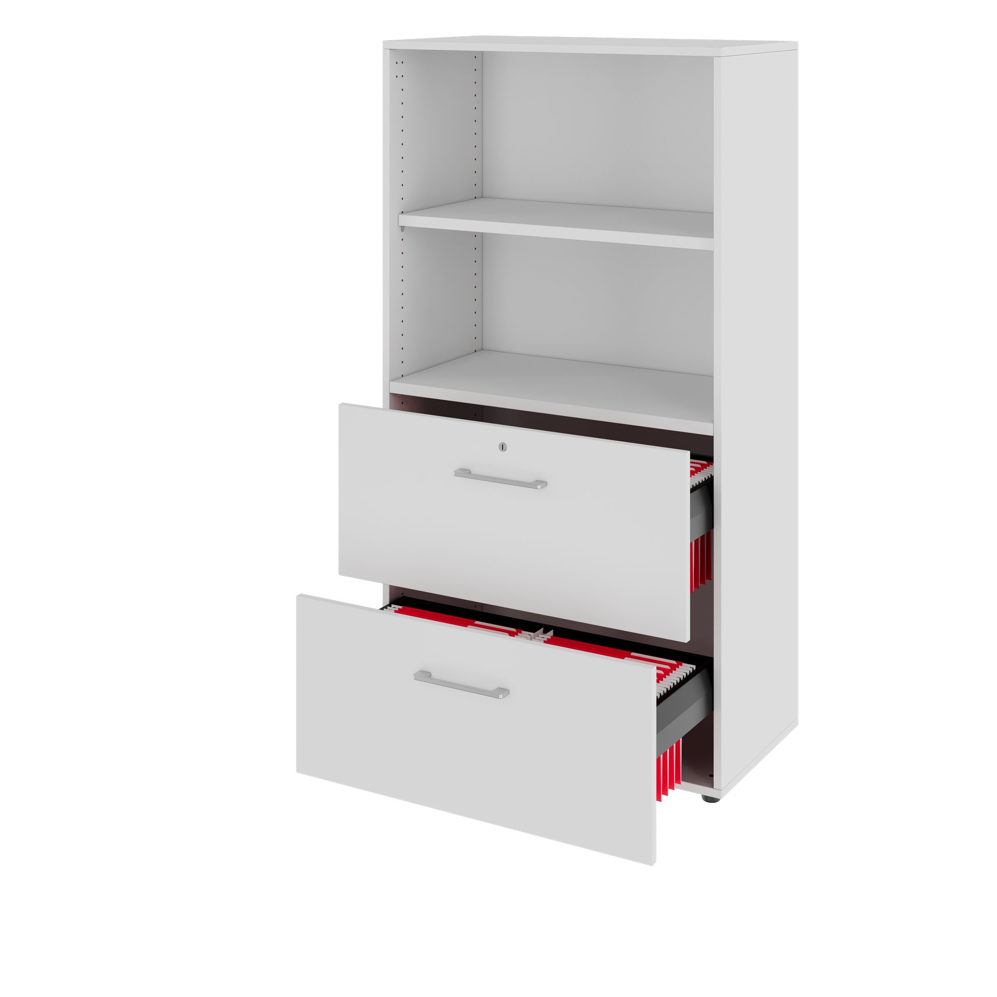 PRO Topping Register Gabinet | 4 OH, 800 x 1510 mm, corpus incollato, con scaffale, grigio - 4 Main Image