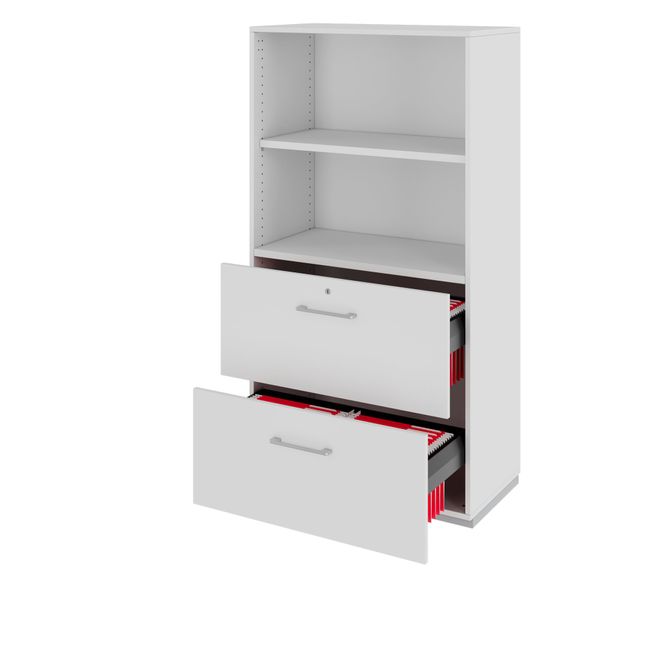 PRO Hängeregisterschrank | 4 OH, 800 x 1510 mm, verleimter Korpus, mit Regal, Grau PRO Hängeregisterschrank | 4 OH, 800 x 1510 mm, verleimter Korpus, mit Regal, Grau