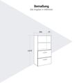 PRO Topping Register Gabinet | 4 OH, 800 x 1510 mm, corpus incollato, con scaffale, grafite / bianco - 12 Thumbnail Image