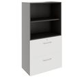 PRO Topping Register Gabinet | 4 OH, 800 x 1510 mm, corpus incollato, con scaffale, grafite / bianco - 1 Thumbnail Image