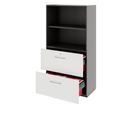 PRO Hängeregisterschrank | 4 OH, 800 x 1510 mm, verleimter Korpus, mit Regal, Graphit / Weiß PRO Hängeregisterschrank | 4 OH, 800 x 1510 mm, verleimter Korpus, mit Regal, Graphit / Weiß
