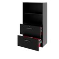 PRO Topping Register Gabinet | 4 OH, 800 x 1510 mm, corpus incollato, con scaffale, nero - 4 Thumbnail Image