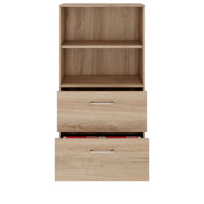 PRO Hängeregisterschrank | 4 OH, 800 x 1510 mm, verleimter Korpus, mit Regal, Natureiche PRO Hängeregisterschrank | 4 OH, 800 x 1510 mm, verleimter Korpus, mit Regal, Natureiche