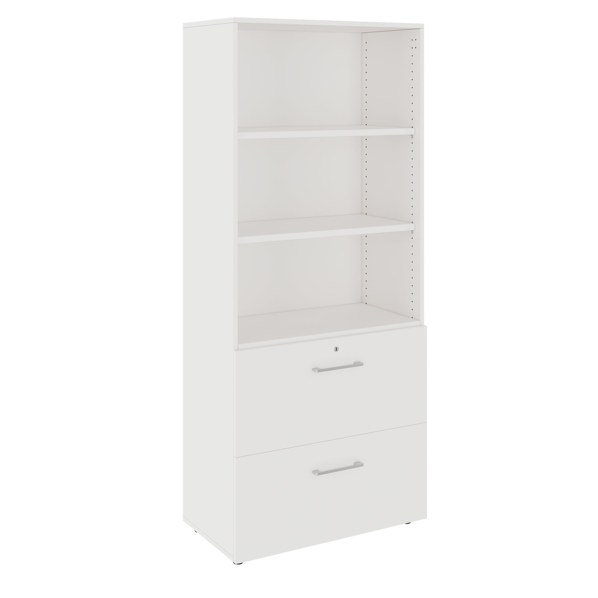 PRO Hängeregisterschrank | 5 OH, 800 x 1880 mm, verleimter Korpus, mit Regal, Weiß - 1 Main Image