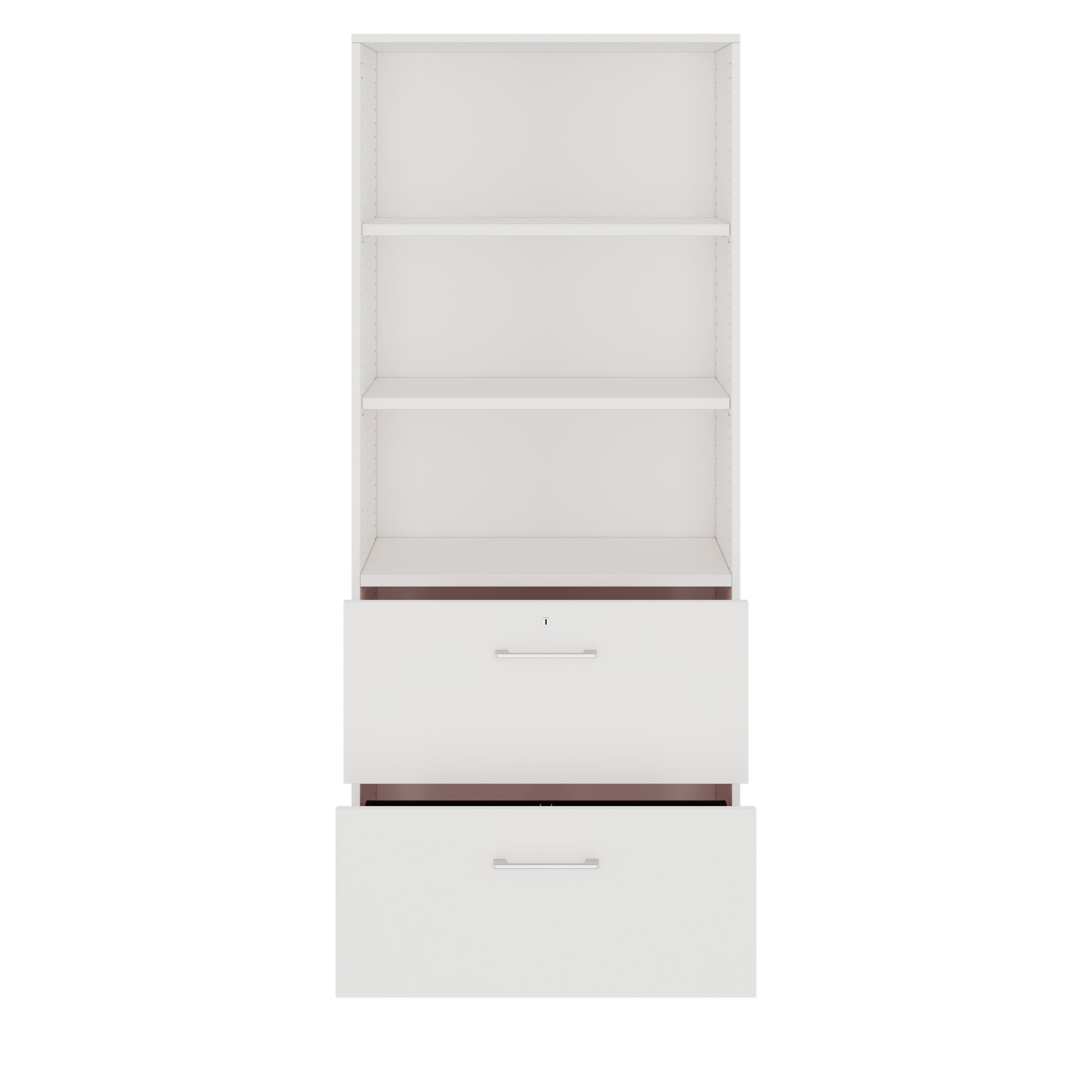 PRO Hängeregisterschrank | 5 OH, 800 x 1880 mm, verleimter Korpus, mit Regal, Weiß - 3 Main Image