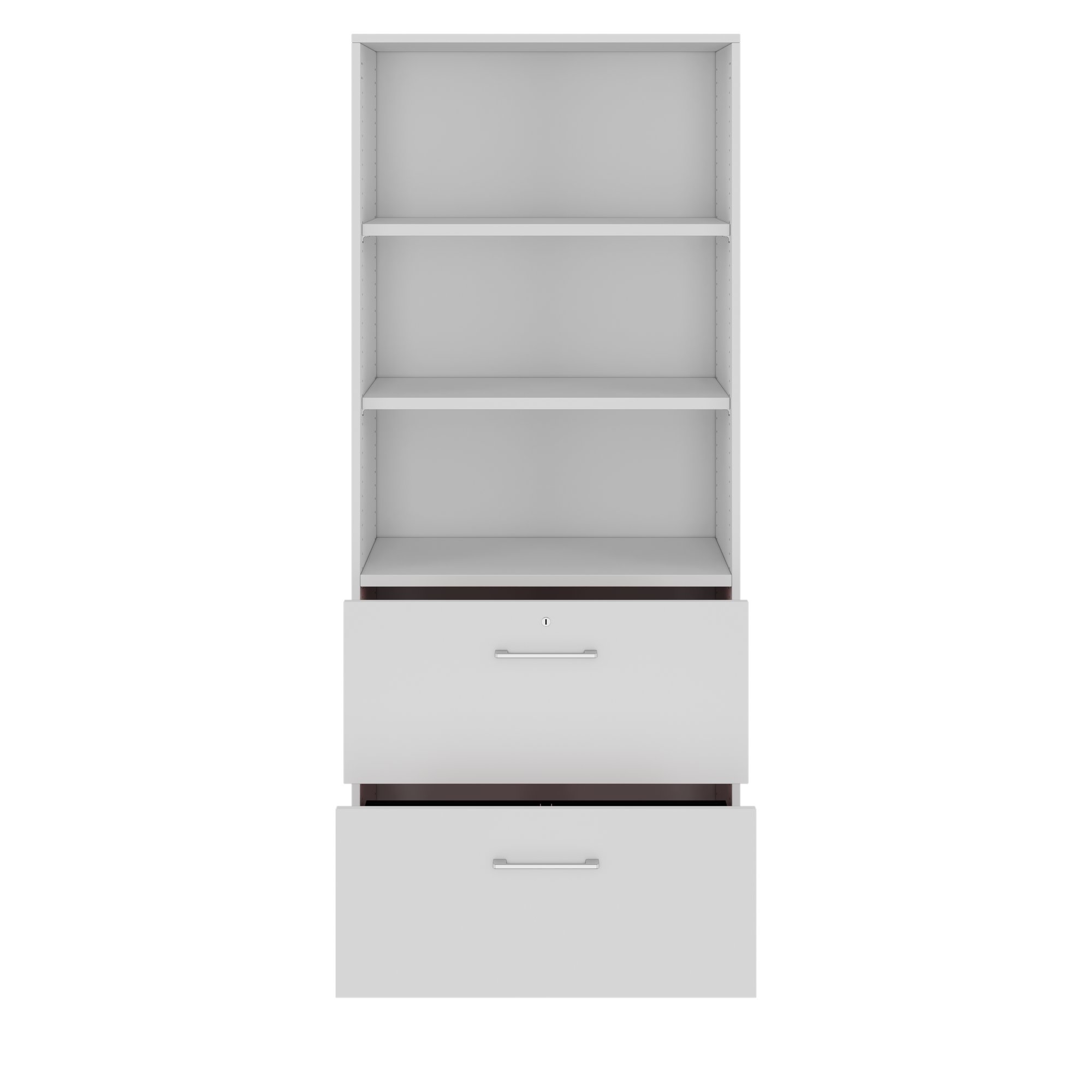 PRO Hängeregisterschrank | 5 OH, 800 x 1880 mm, verleimter Korpus, mit Regal, Grau - 3 Main Image