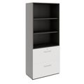 PRO Hängeregisterschrank | 5 OH, 800 x 1880 mm, verleimter Korpus, mit Regal, Graphit / Weiß - 1 Thumbnail Image