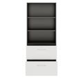PRO Hängeregisterschrank | 5 OH, 800 x 1880 mm, verleimter Korpus, mit Regal, Graphit / Weiß - 4 Thumbnail Image