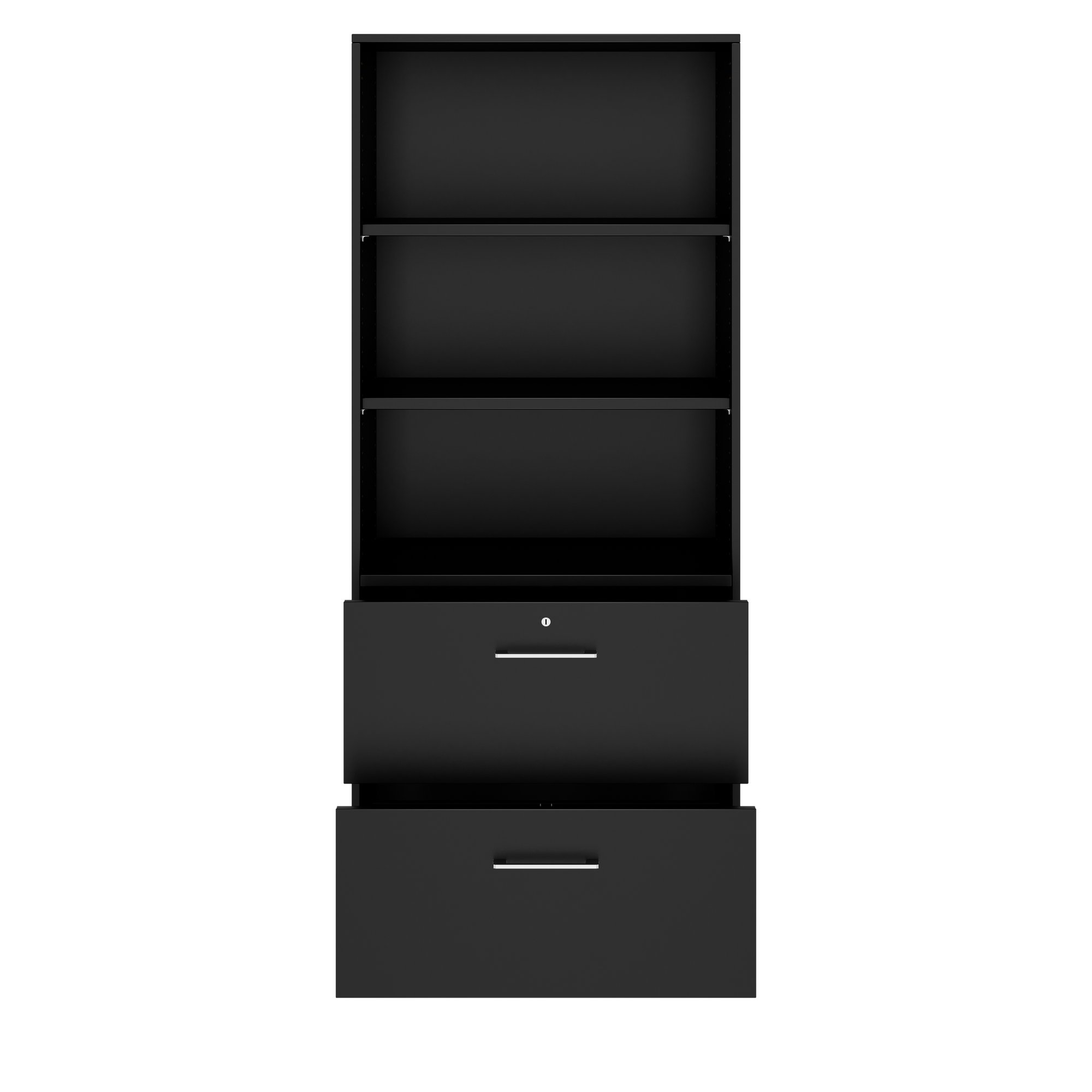 PRO Topping Register Gabinet | 5 OH, 800 x 1880 mm, corpus incollato, con scaffale, nero - 3 Main Image