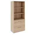 PRO Topping register cabinet | 5 Oh, 800 x 1880 mm, glued corpus, with shelf, natural oak - 1 Thumbnail Image