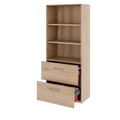 PRO Topping register cabinet | 5 Oh, 800 x 1880 mm, glued corpus, with shelf, natural oak - 4 Thumbnail Image