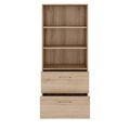 PRO Topping register cabinet | 5 Oh, 800 x 1880 mm, glued corpus, with shelf, natural oak - 3 Thumbnail Image